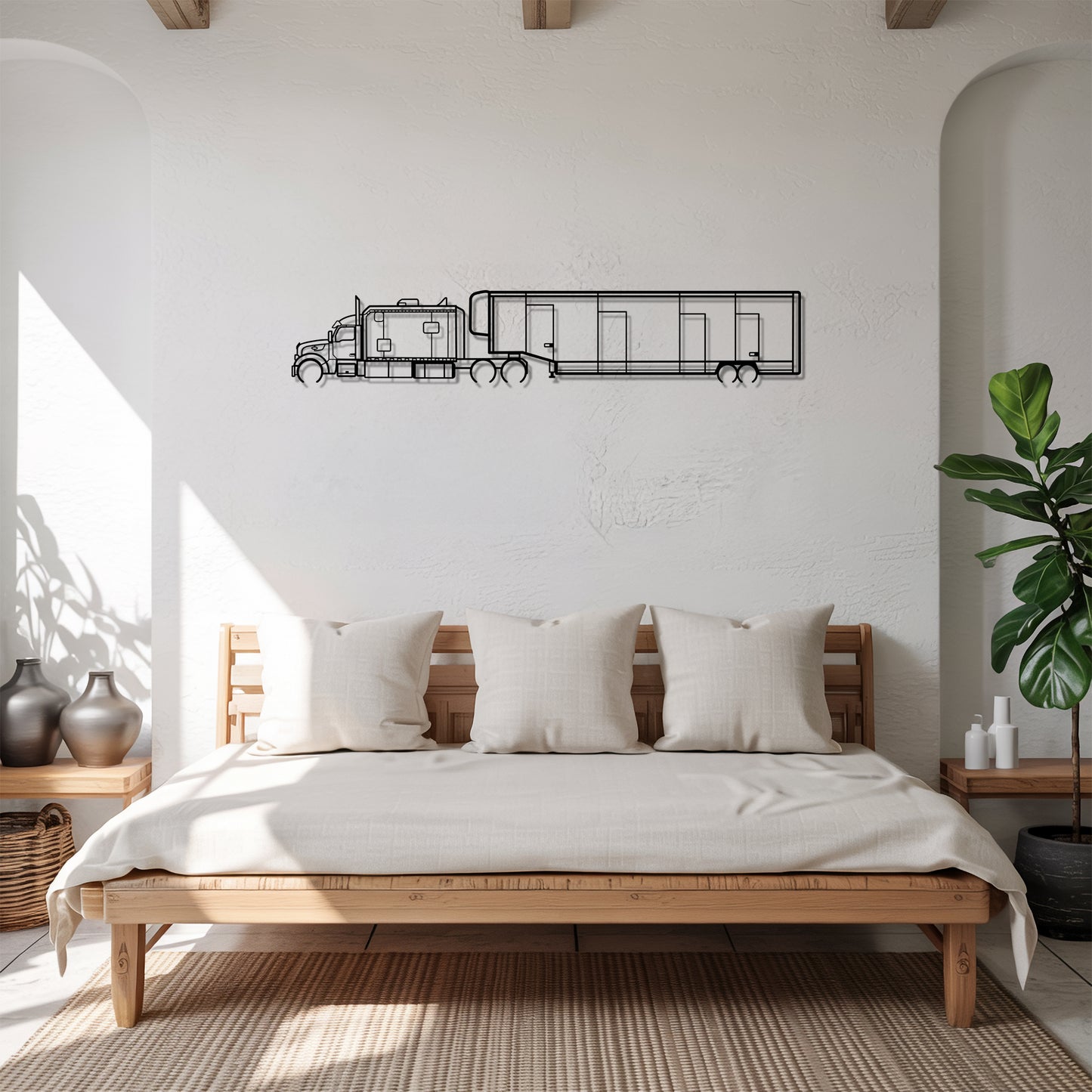 Custom 567 with Trailer - Metal Wall Art
