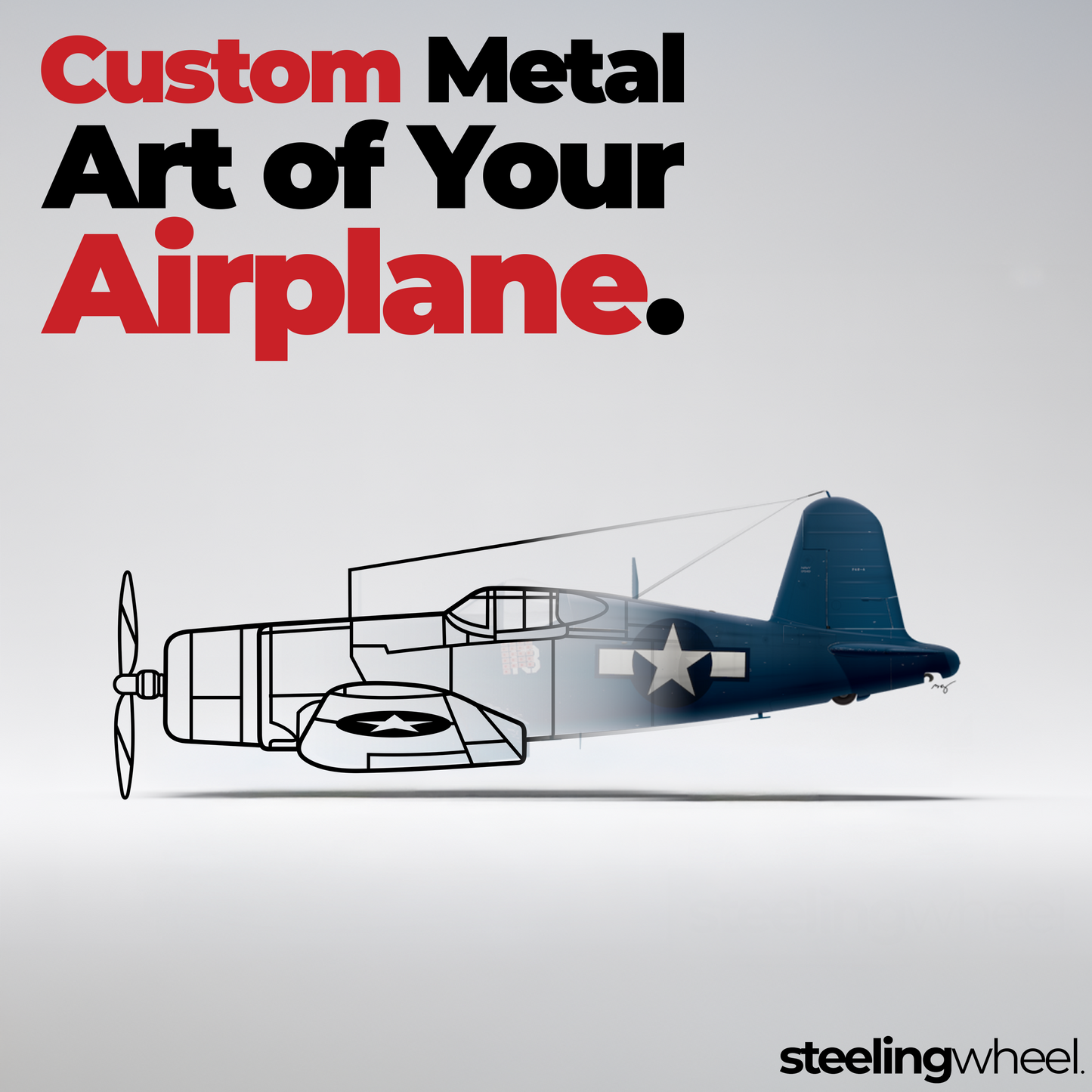 Custom Airplane Silhouette - Metal Wall Art