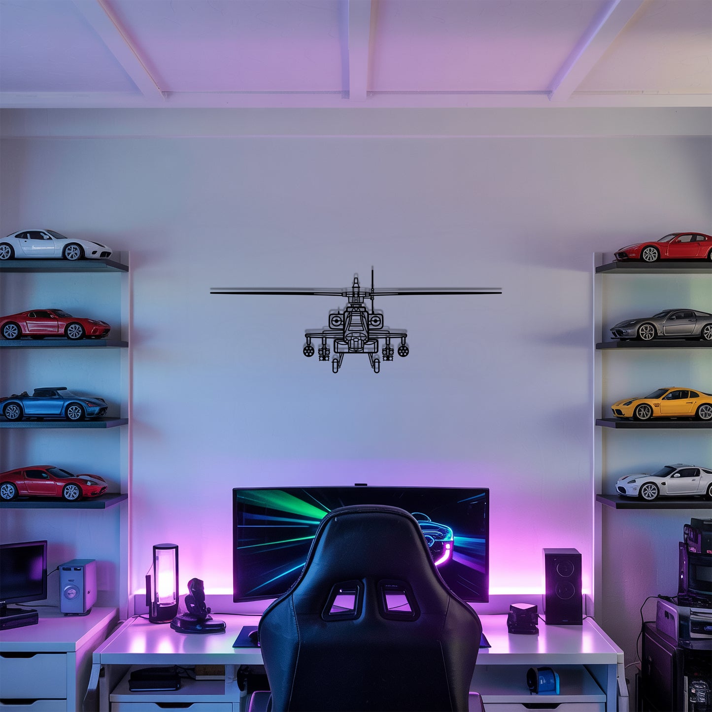 AH-64D Apache front - Metal Wall Art
