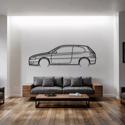 Alfa 147 Detailed - Car Metal Silhouette Wall Art - Car Enthusiast Gift - Laser-cut Garage Decor