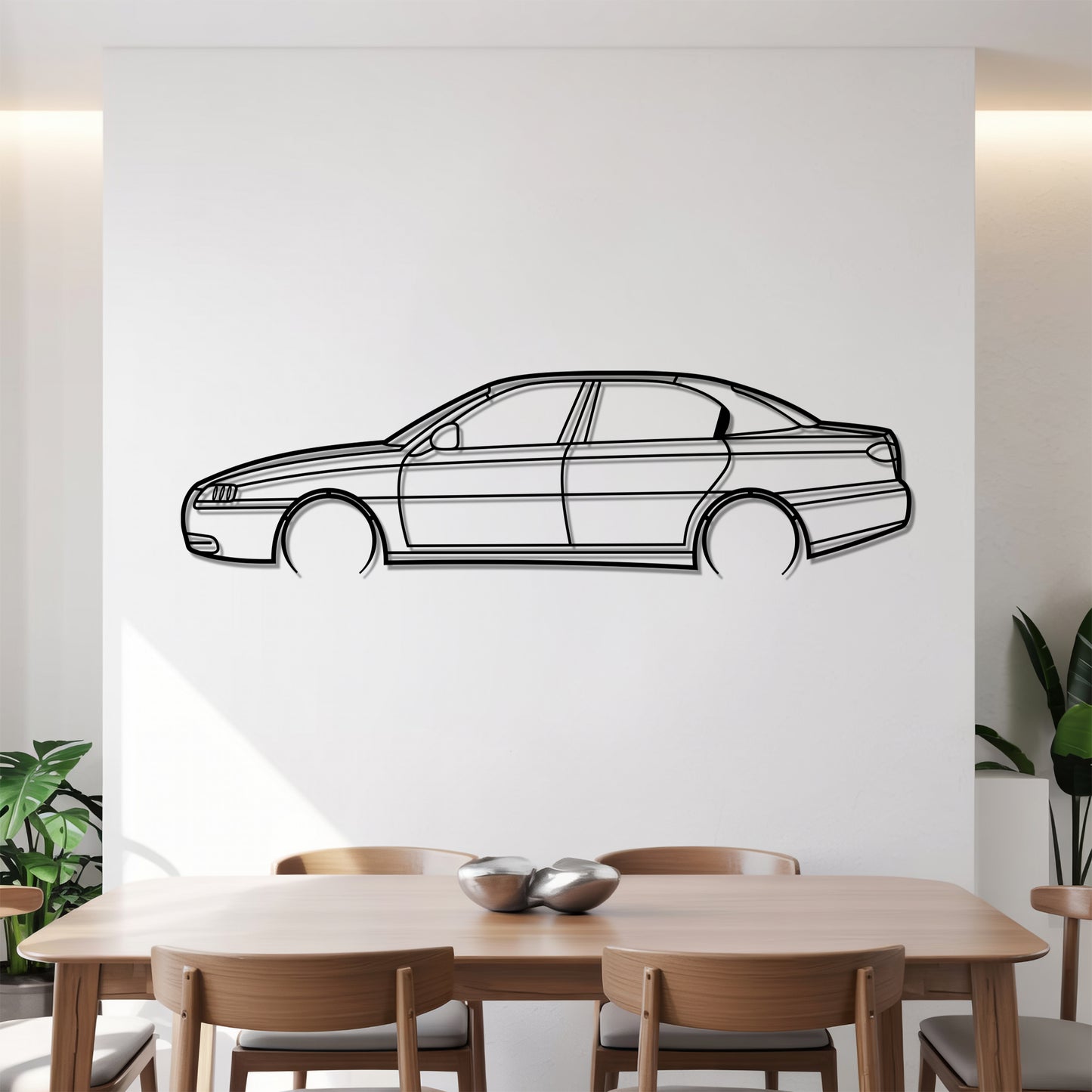 Alfa 166 Detailed - Car Metal Silhouette Wall Art - Car Enthusiast Gift - Laser-cut Garage Decor