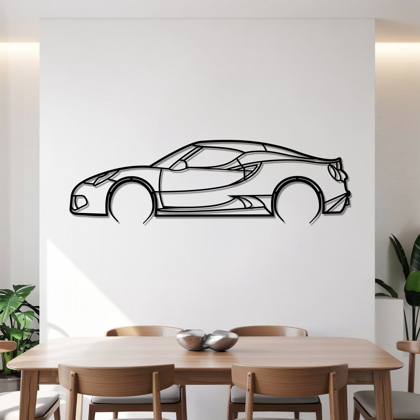 Alfa 4C Detailed - Car Metal Silhouette Wall Art - Car Enthusiast Gift - Laser-cut Garage Decor