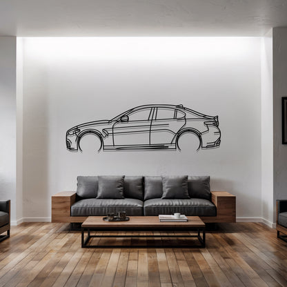 Alfa Giulia Detailed - Car Metal Silhouette Wall Art - Car Enthusiast Gift - Laser-cut Garage Decor