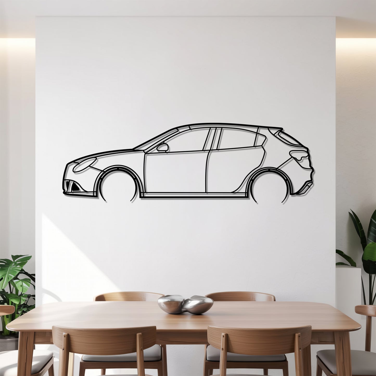 Alfa Giulietta QV  Detailed - Car Metal Silhouette Wall Art - Car Enthusiast Gift - Laser-cut Garage Decor