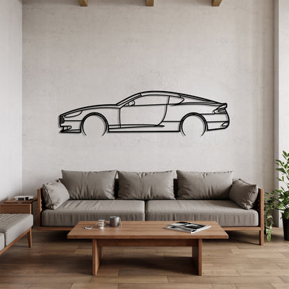Aston DB9 Detailed - Car Metal Silhouette Wall Art - Car Enthusiast Gift - Laser-cut Garage Decor
