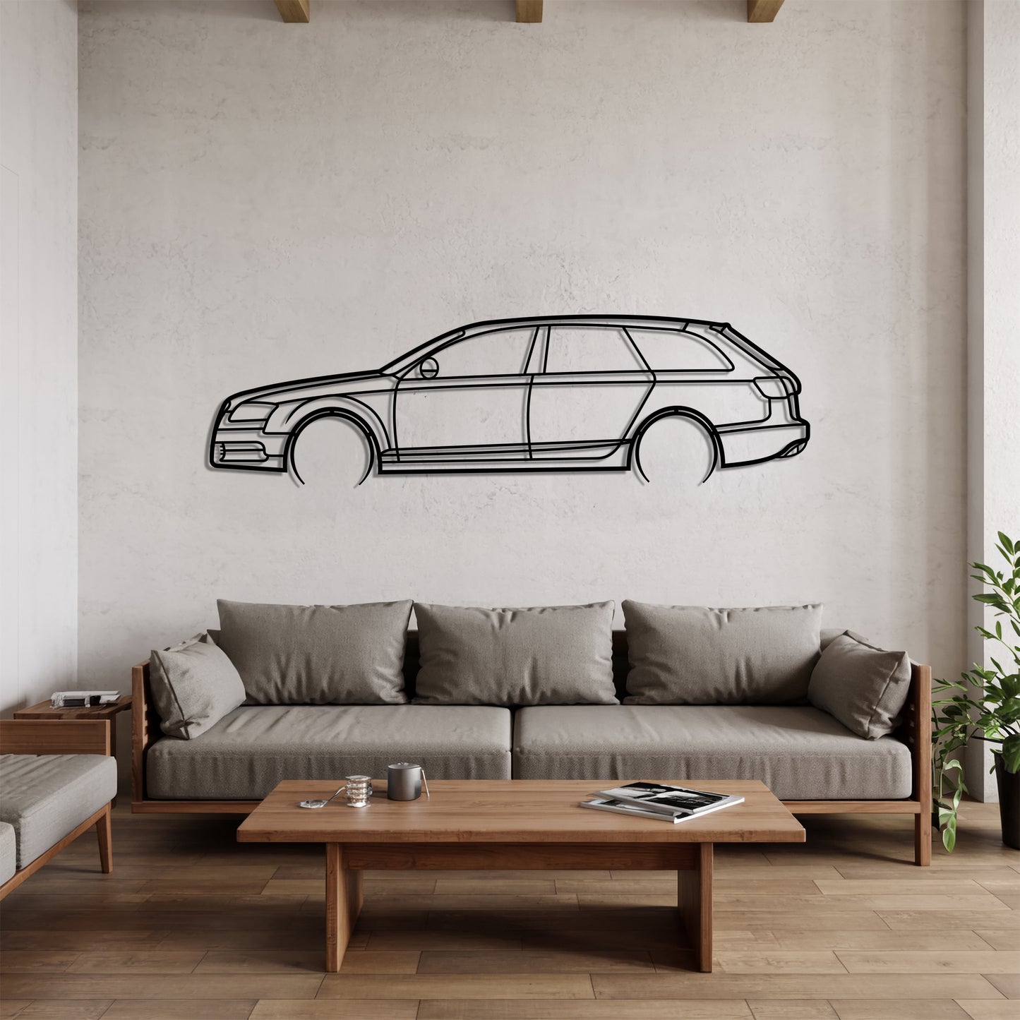 A6 C6 Avant Detailed - Car Metal Silhouette Wall Art - Car Enthusiast Gift - Laser-cut Garage Decor