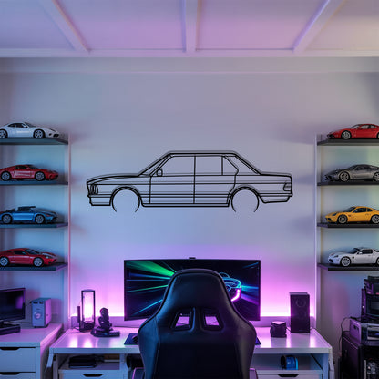 5-series E28 Detailed - Car Metal Silhouette Wall Art - Car Enthusiast Gift - Laser-cut Garage Decor