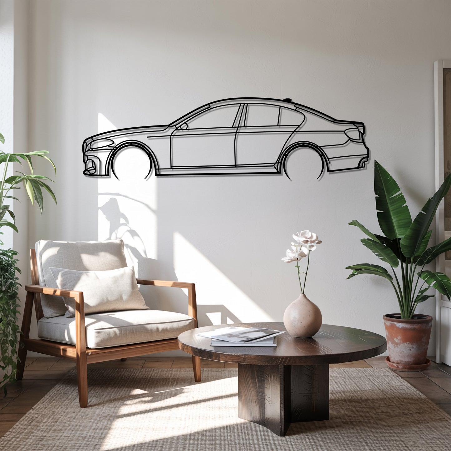 5-series F10 Detailed - Car Metal Silhouette Wall Art - Car Enthusiast Gift - Laser-cut Garage Decor