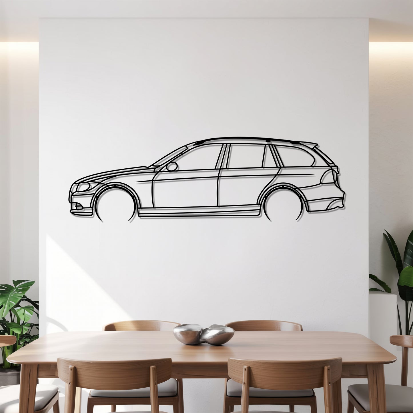 E91 Touring Detailed - Car Metal Silhouette Wall Art - Car Enthusiast Gift - Laser-cut Garage Decor