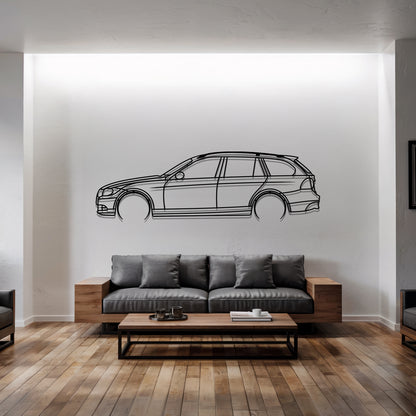 E91 Touring Detailed - Car Metal Silhouette Wall Art - Car Enthusiast Gift - Laser-cut Garage Decor