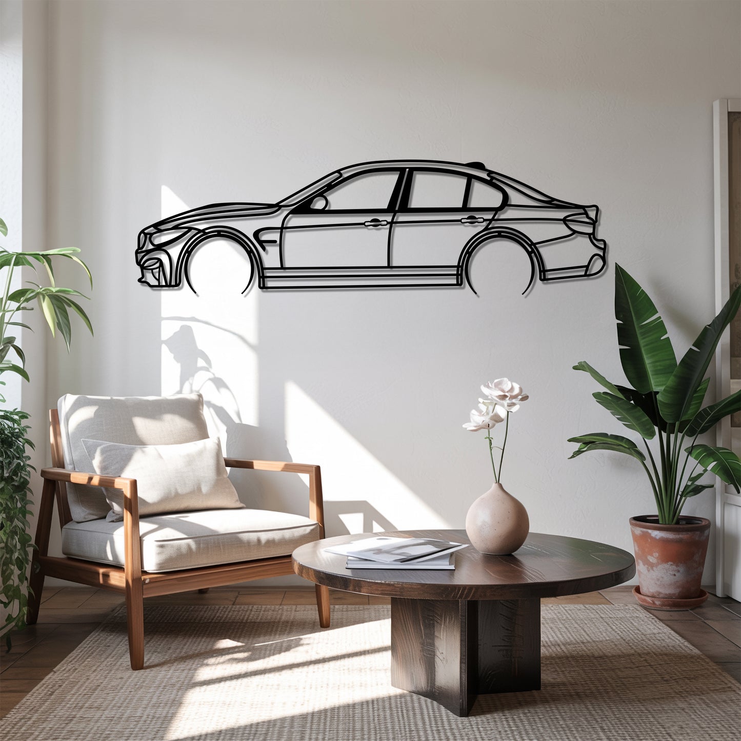 M3 F80 Detailed - Car Metal Silhouette Wall Art - Car Enthusiast Gift - Laser-cut Garage Decor