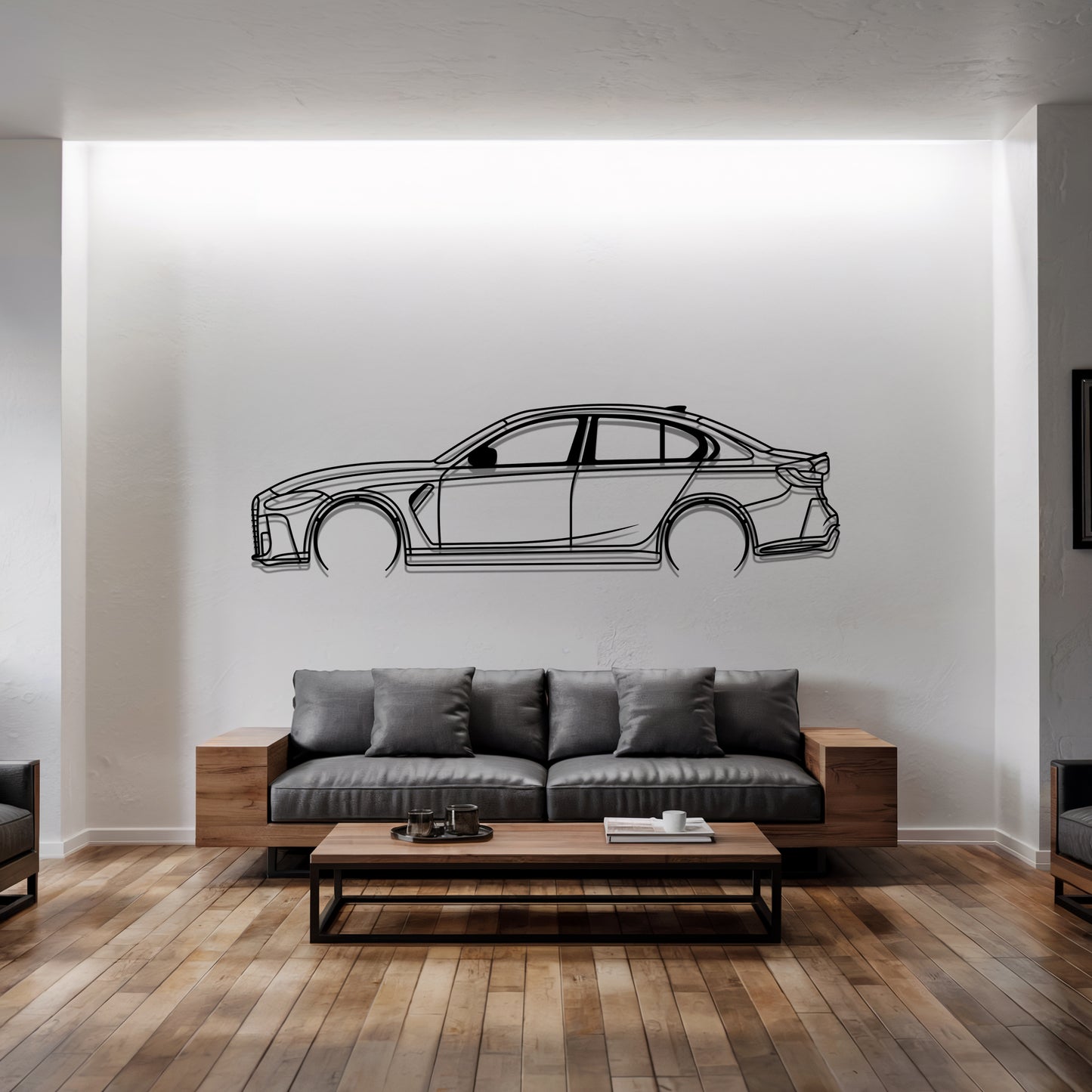 M3 G80 Detailed - Car Metal Silhouette Wall Art - Car Enthusiast Gift - Laser-cut Garage Decor
