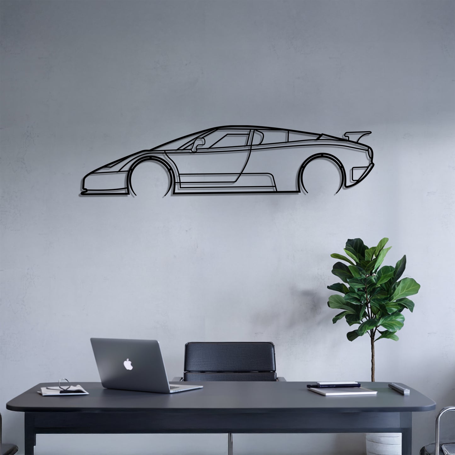 EB 110 Detailed - Car Metal Silhouette Wall Art - Car Enthusiast Gift - Laser-cut Garage Decor