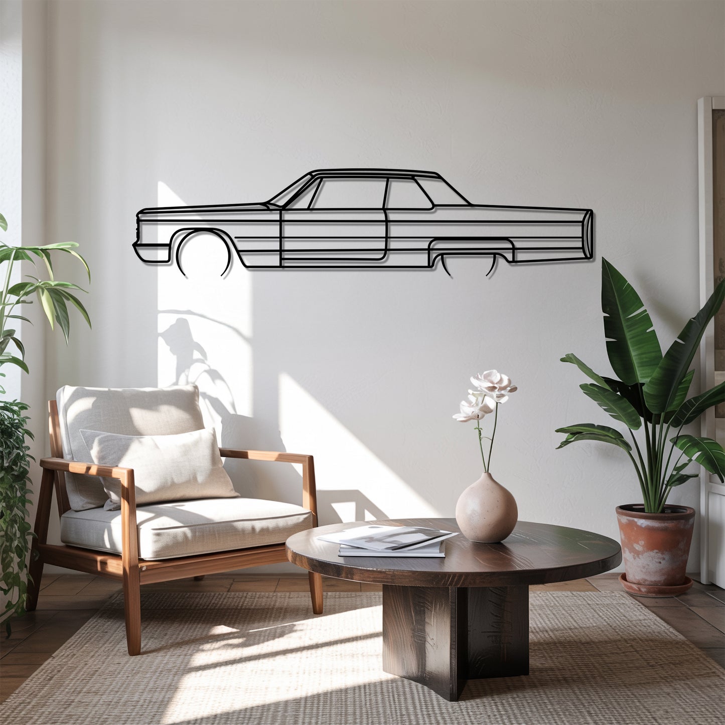Coupe de Ville 1966 Detailed - Car Metal Silhouette Wall Art - Car Enthusiast Gift - Laser-cut Garage Decor