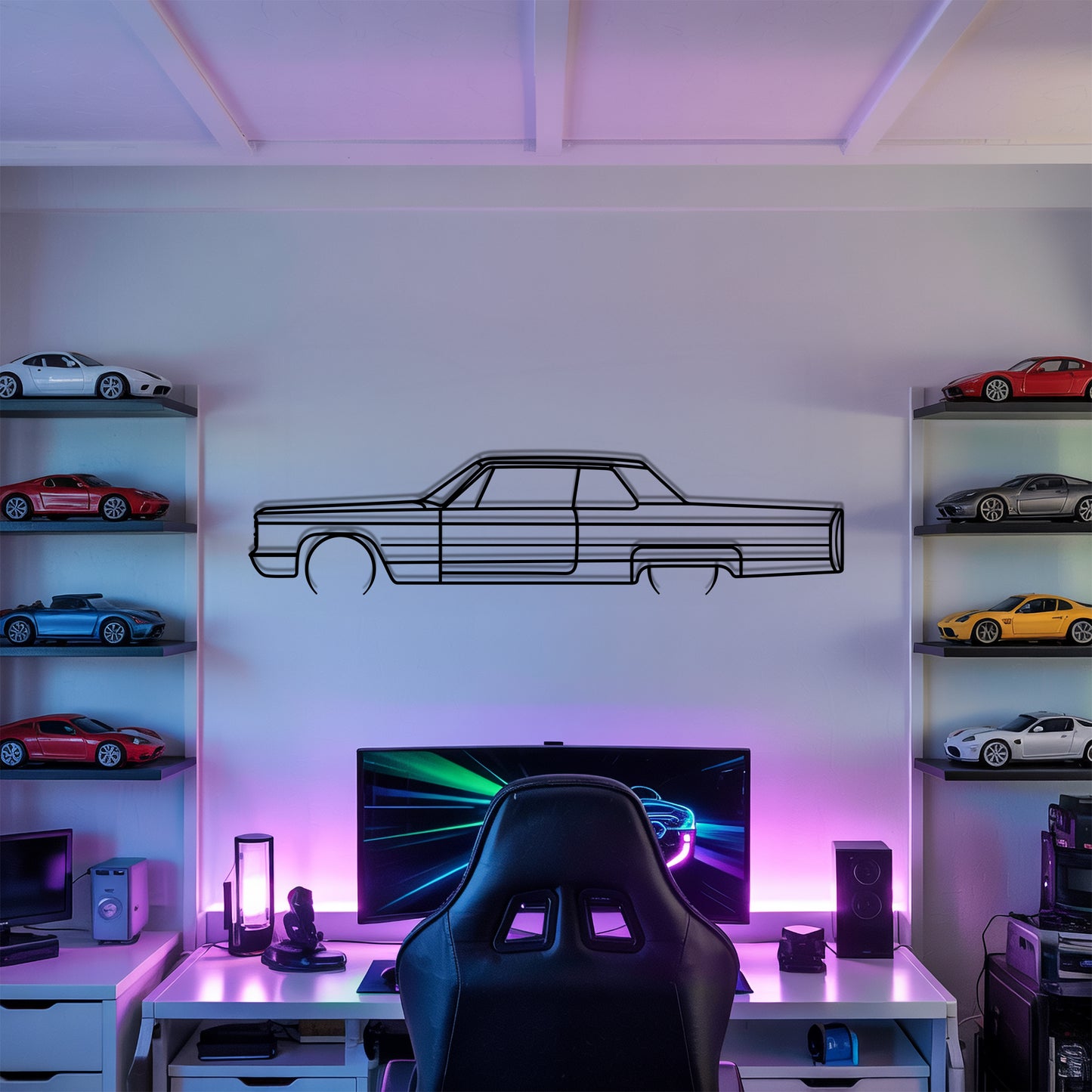 Coupe de Ville 1966 Detailed - Car Metal Silhouette Wall Art - Car Enthusiast Gift - Laser-cut Garage Decor