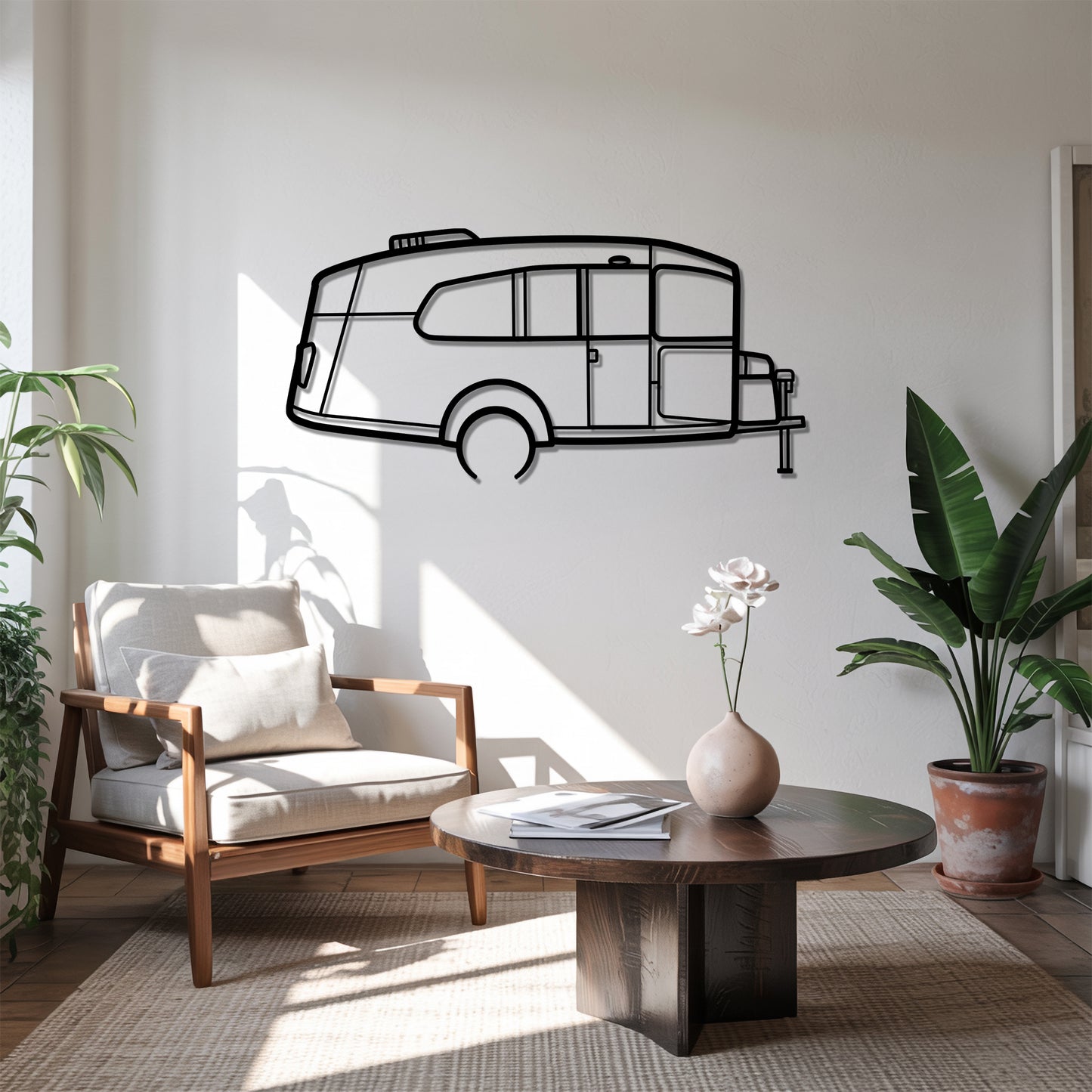 Basecamp 20 - Camper/RV Silhouette - Motorhome Metal Wall Art - Laser-Cut Camping Decor - Road Trip Life