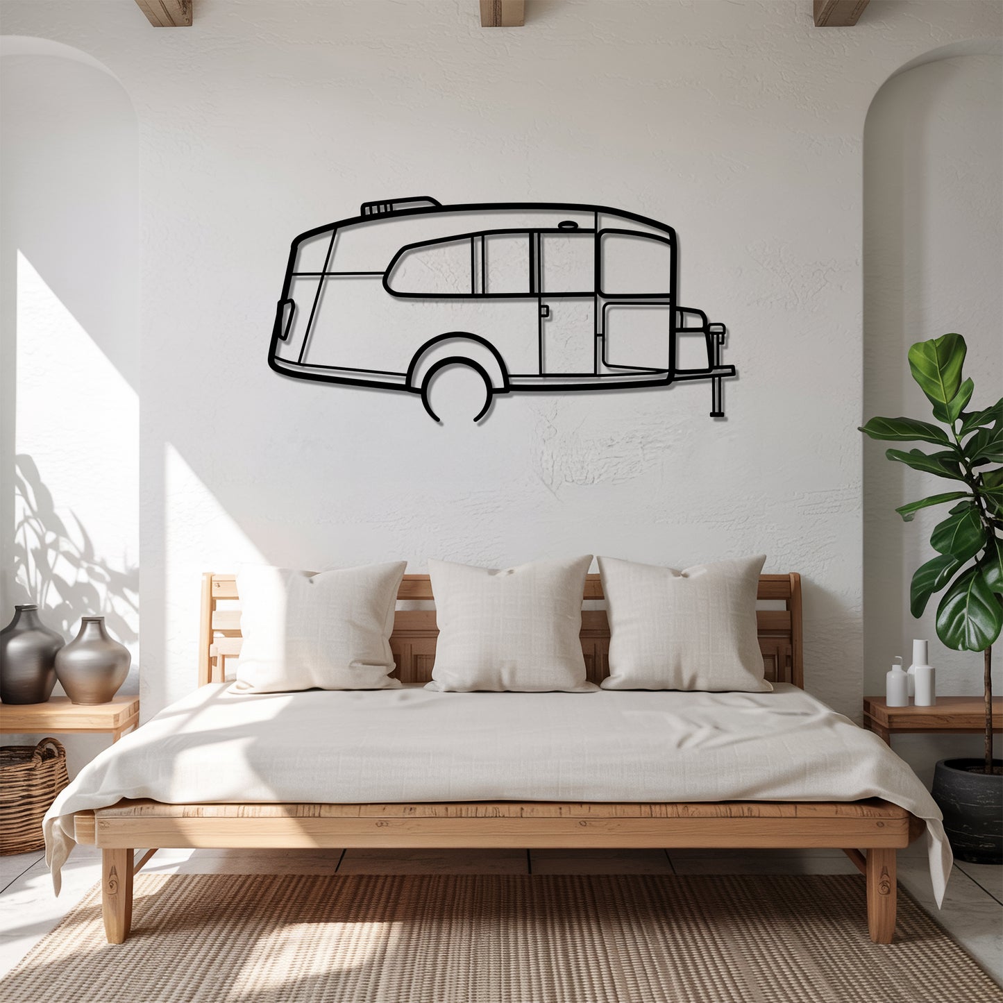 Basecamp 20 - Camper/RV Silhouette - Motorhome Metal Wall Art - Laser-Cut Camping Decor - Road Trip Life