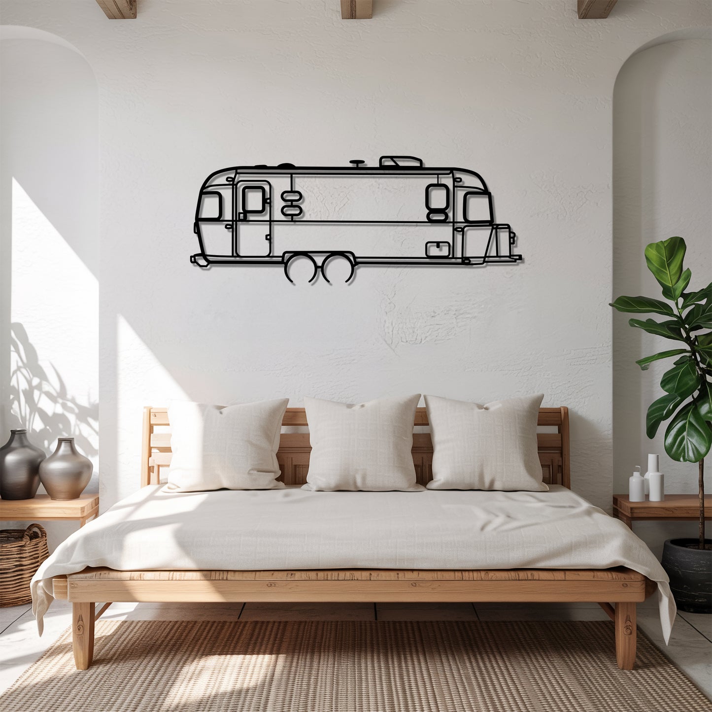 Trade Wind 25FB - Camper/RV Silhouette - Motorhome Metal Wall Art - Laser-Cut Camping Decor - Road Trip Life