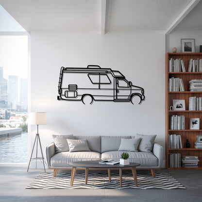 Concouerse E-350 - Camper/RV Silhouette - Motorhome Metal Wall Art - Laser-Cut Camping Decor - Road Trip Life