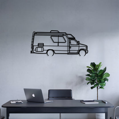 Concouerse E-350 - Camper/RV Silhouette - Motorhome Metal Wall Art - Laser-Cut Camping Decor - Road Trip Life