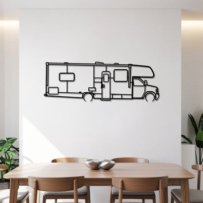 Freelander 27QB - Camper/RV Silhouette - Motorhome Metal Wall Art - Laser-Cut Camping Decor - Road Trip Life