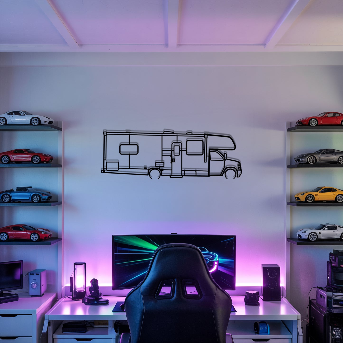 Freelander 27QB - Camper/RV Silhouette - Motorhome Metal Wall Art - Laser-Cut Camping Decor - Road Trip Life