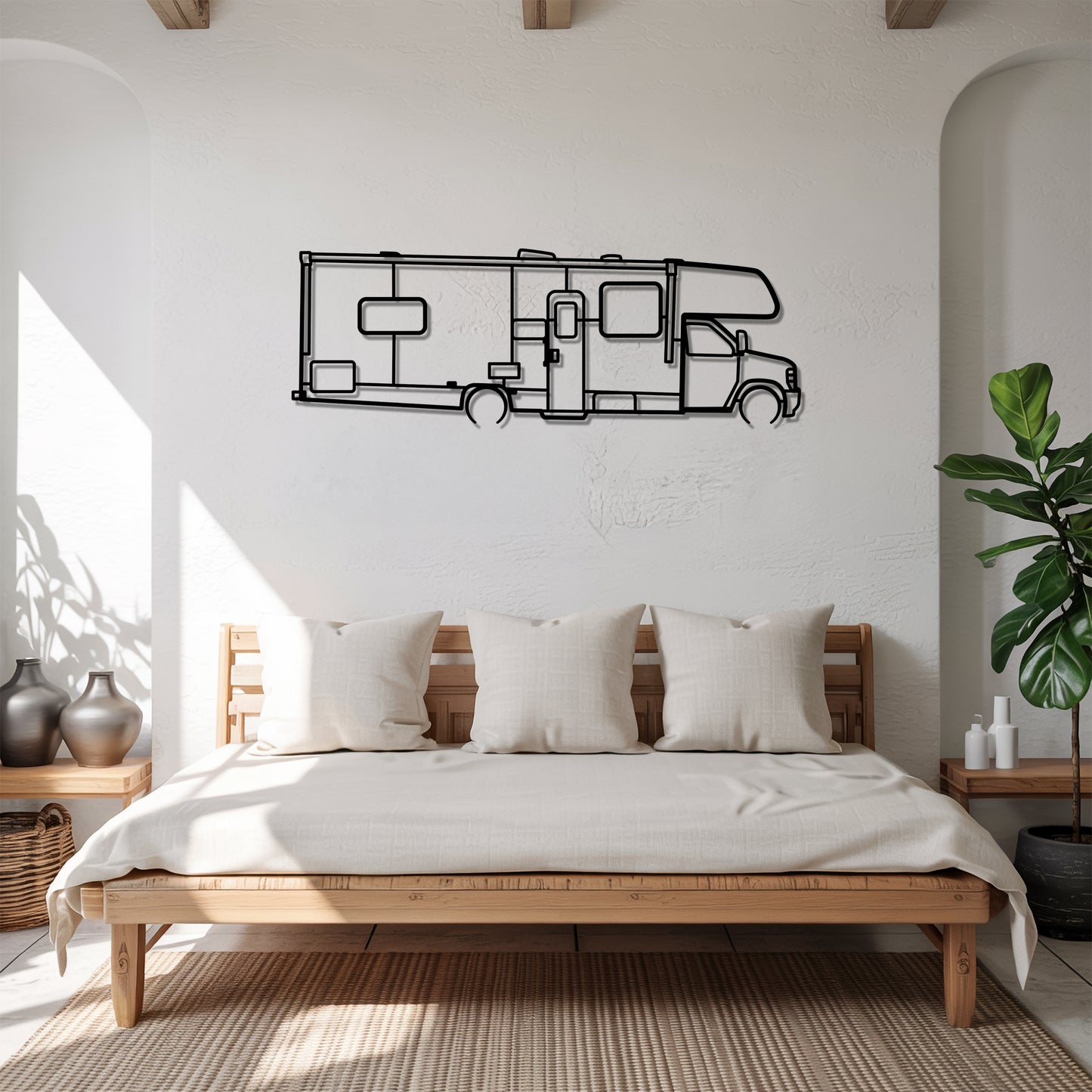 Freelander 27QB - Camper/RV Silhouette - Motorhome Metal Wall Art - Laser-Cut Camping Decor - Road Trip Life