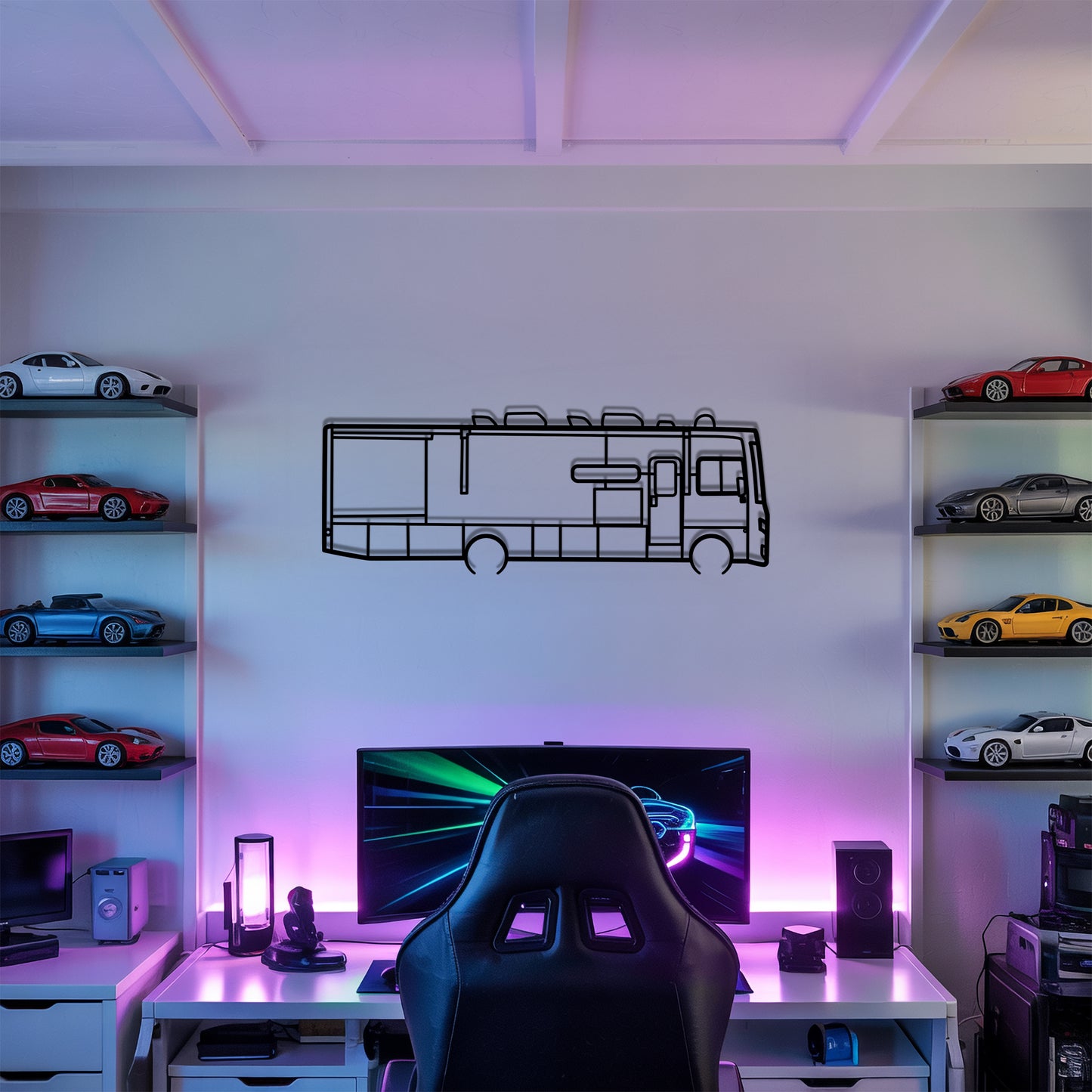 Bounder 35K - Camper/RV Silhouette - Motorhome Metal Wall Art - Laser-Cut Camping Decor - Road Trip Life