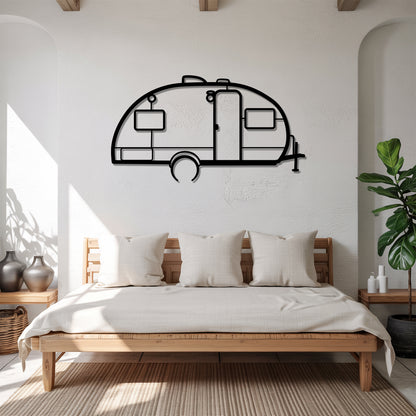 R-Pod Rp-171 - Camper/RV Silhouette - Motorhome Metal Wall Art - Laser-Cut Camping Decor - Road Trip Life