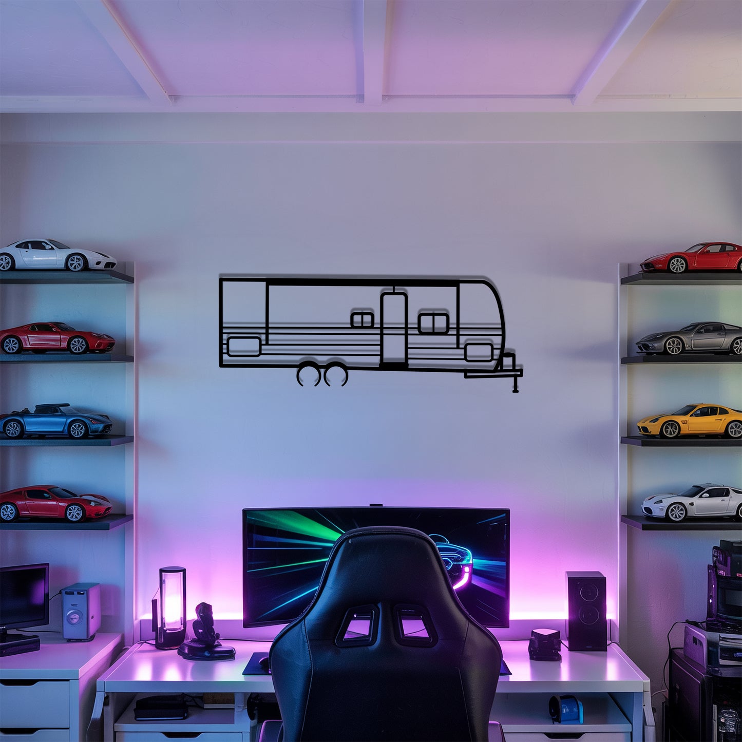 Hideout 240BH - Camper/RV Silhouette - Motorhome Metal Wall Art - Laser-Cut Camping Decor - Road Trip Life