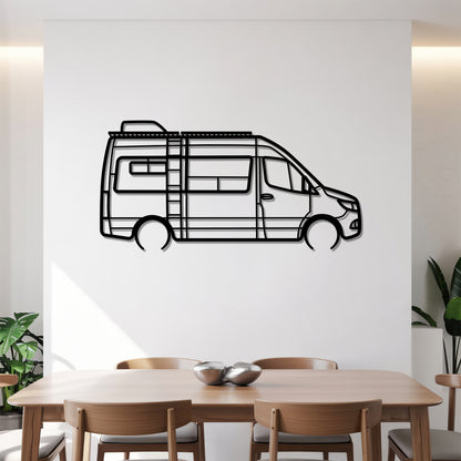 Overland Stealth Mode - Camper/RV Silhouette - Motorhome Metal Wall Art - Laser-Cut Camping Decor - Road Trip Life