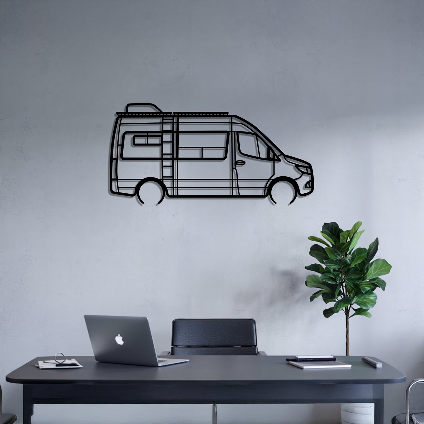 Overland Stealth Mode - Camper/RV Silhouette - Motorhome Metal Wall Art - Laser-Cut Camping Decor - Road Trip Life