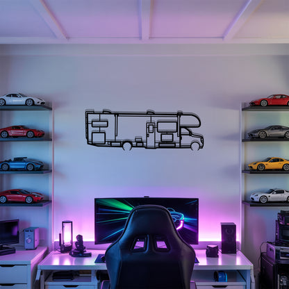 Four Winds 31E - Camper/RV Silhouette - Motorhome Metal Wall Art - Laser-Cut Camping Decor - Road Trip Life