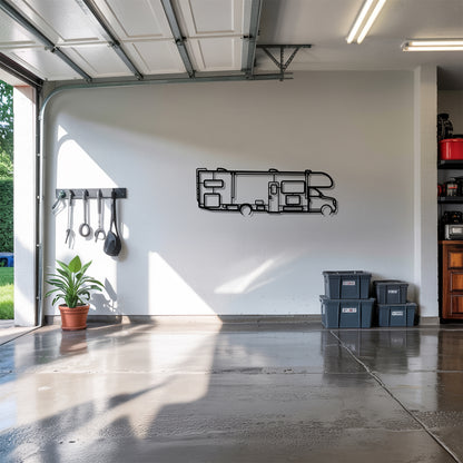 Four Winds 31E - Camper/RV Silhouette - Motorhome Metal Wall Art - Laser-Cut Camping Decor - Road Trip Life