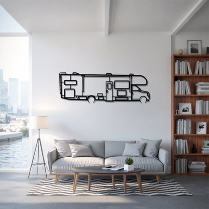 Four Winds 31E - Camper/RV Silhouette - Motorhome Metal Wall Art - Laser-Cut Camping Decor - Road Trip Life