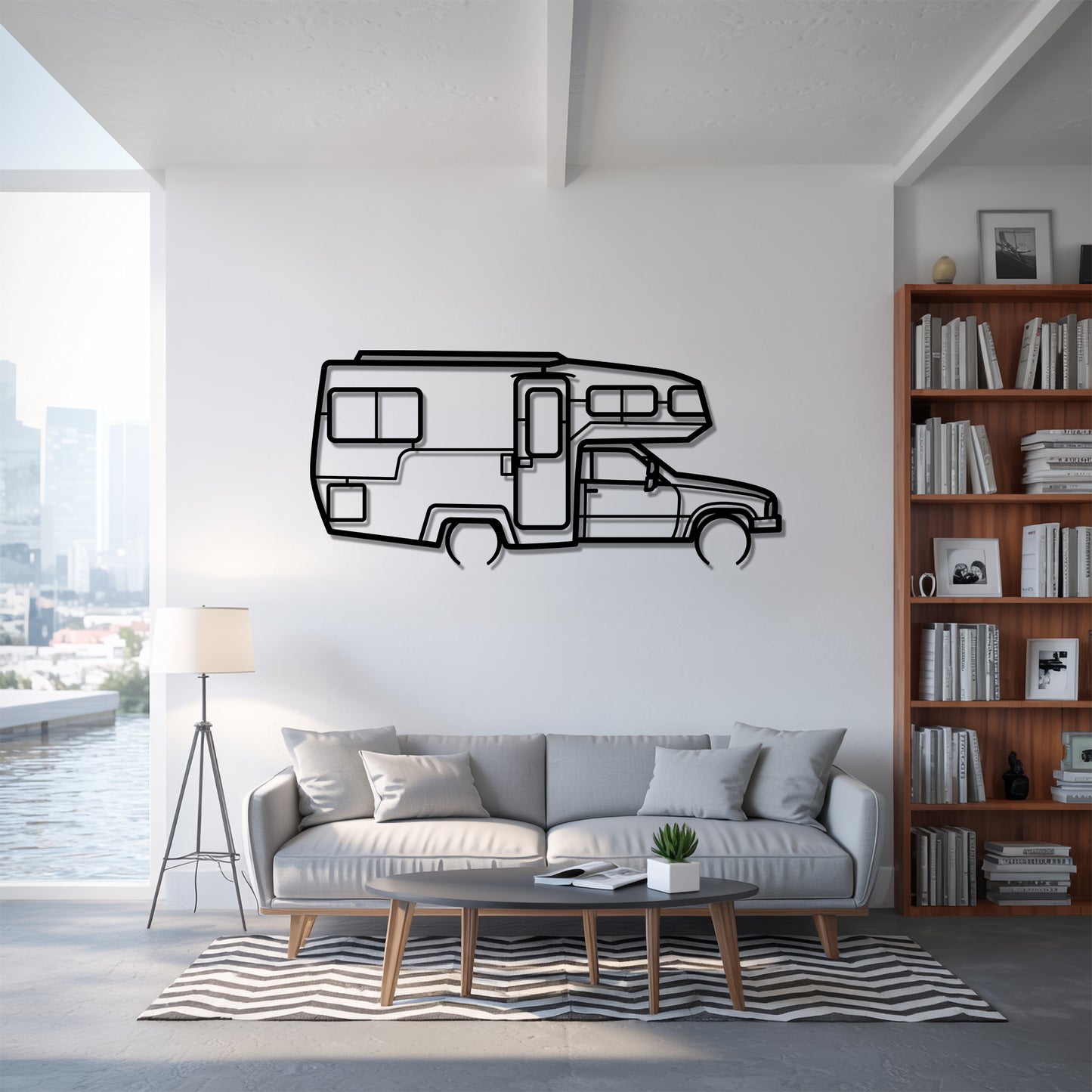 Sunrader 18 Fiberglass - Camper/RV Silhouette - Motorhome Metal Wall Art - Laser-Cut Camping Decor - Road Trip Life