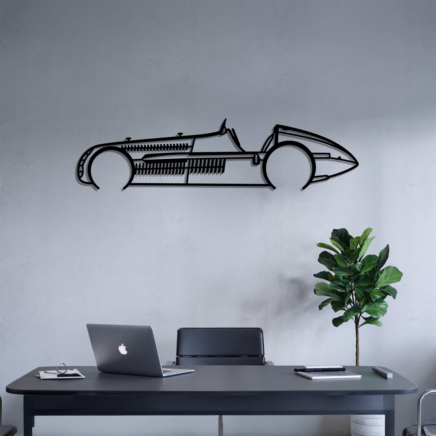 1950 Alfa 158 F1 - Grand Prix-Style Racing Car Silhouette - Minimalist Metal Wall Art - Laser-Cut Steel Decor