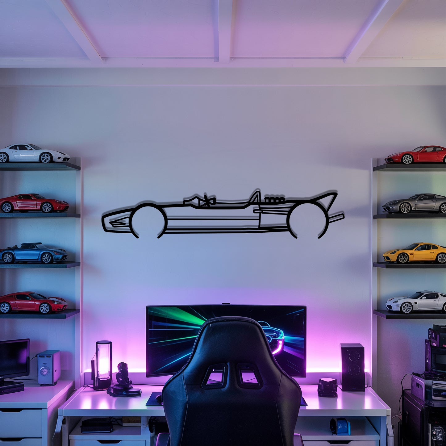 1968 Type 49 F1 - Grand Prix-Style Racing Car Silhouette - Minimalist Metal Wall Art - Laser-Cut Steel Decor