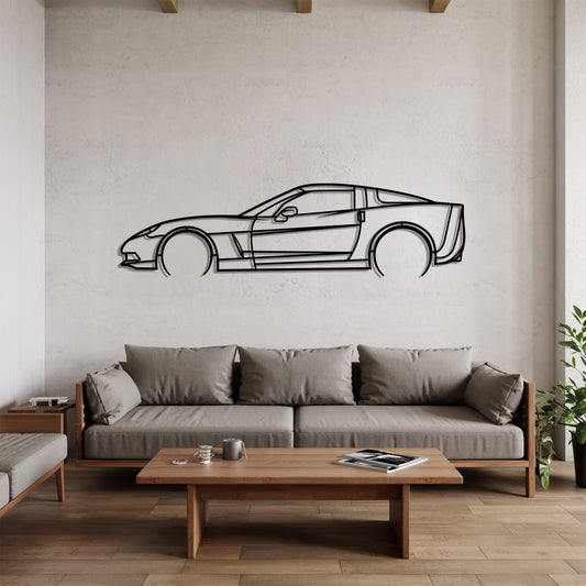Corvette C6 Detailed - Car Metal Silhouette Wall Art - Car Enthusiast Gift - Laser-cut Garage Decor