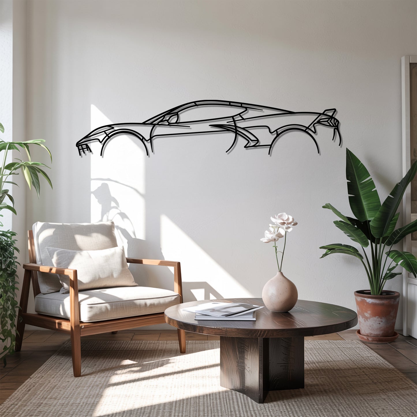 Corvette C8 Detailed - Car Metal Silhouette Wall Art - Car Enthusiast Gift - Laser-cut Garage Decor