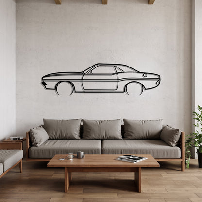 Challenger RT Detailed - Car Metal Silhouette Wall Art - Car Enthusiast Gift - Laser-cut Garage Decor