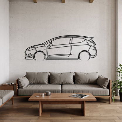 Fiesta MK7 Detailed - Car Metal Silhouette Wall Art - Car Enthusiast Gift - Laser-cut Garage Decor