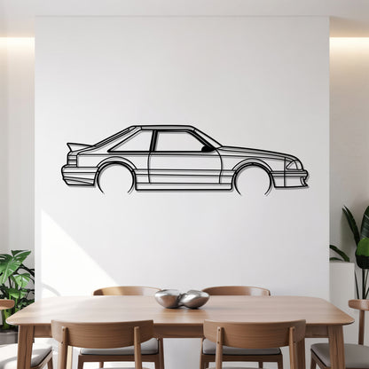 Mustang 1991 Detailed - Car Metal Silhouette Wall Art - Car Enthusiast Gift - Laser-cut Garage Decor