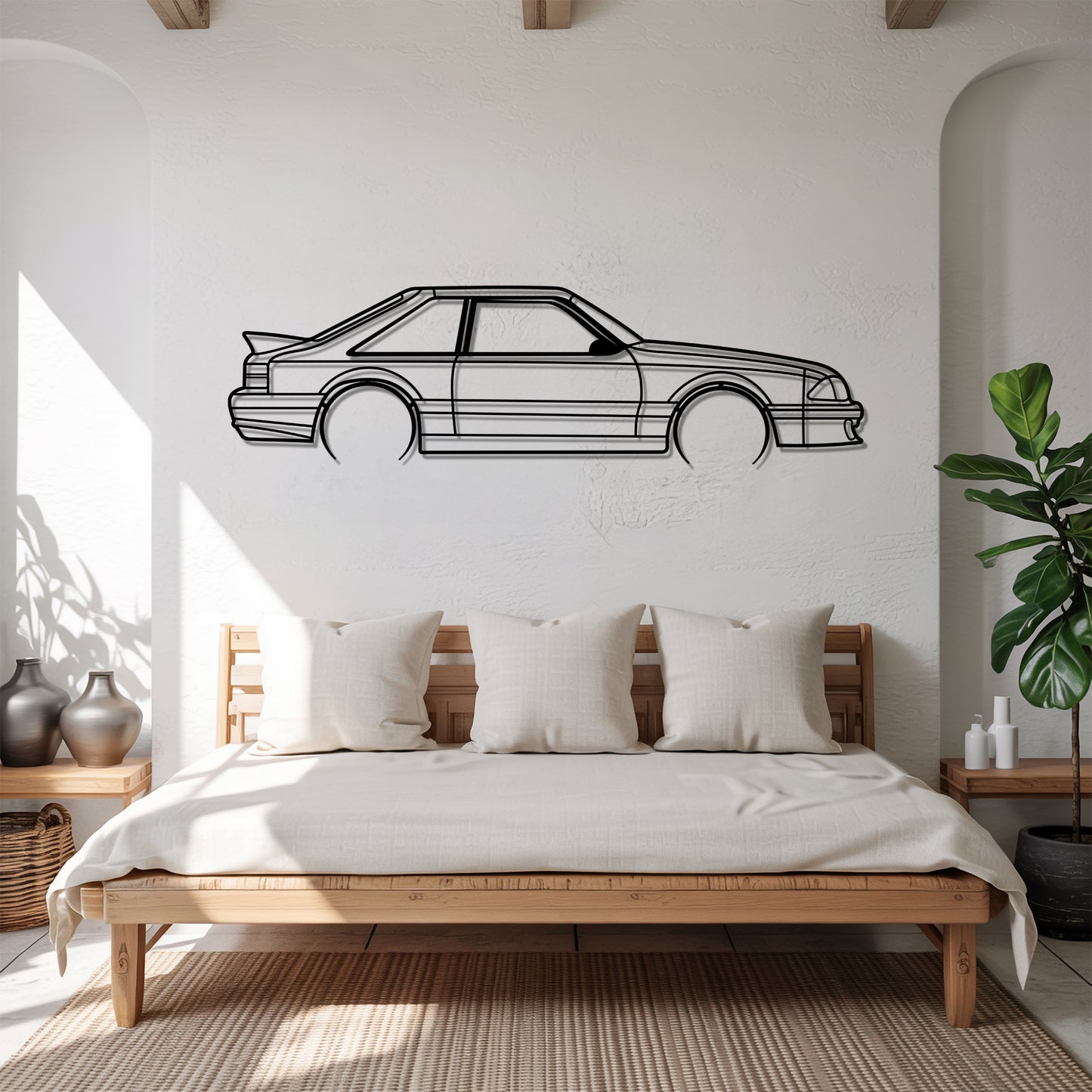 Mustang 1991 Detailed - Car Metal Silhouette Wall Art - Car Enthusiast Gift - Laser-cut Garage Decor