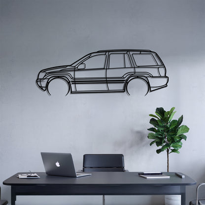 Grand Cherokee II Detailed - Car Metal Silhouette Wall Art - Car Enthusiast Gift - Laser-cut Garage Decor