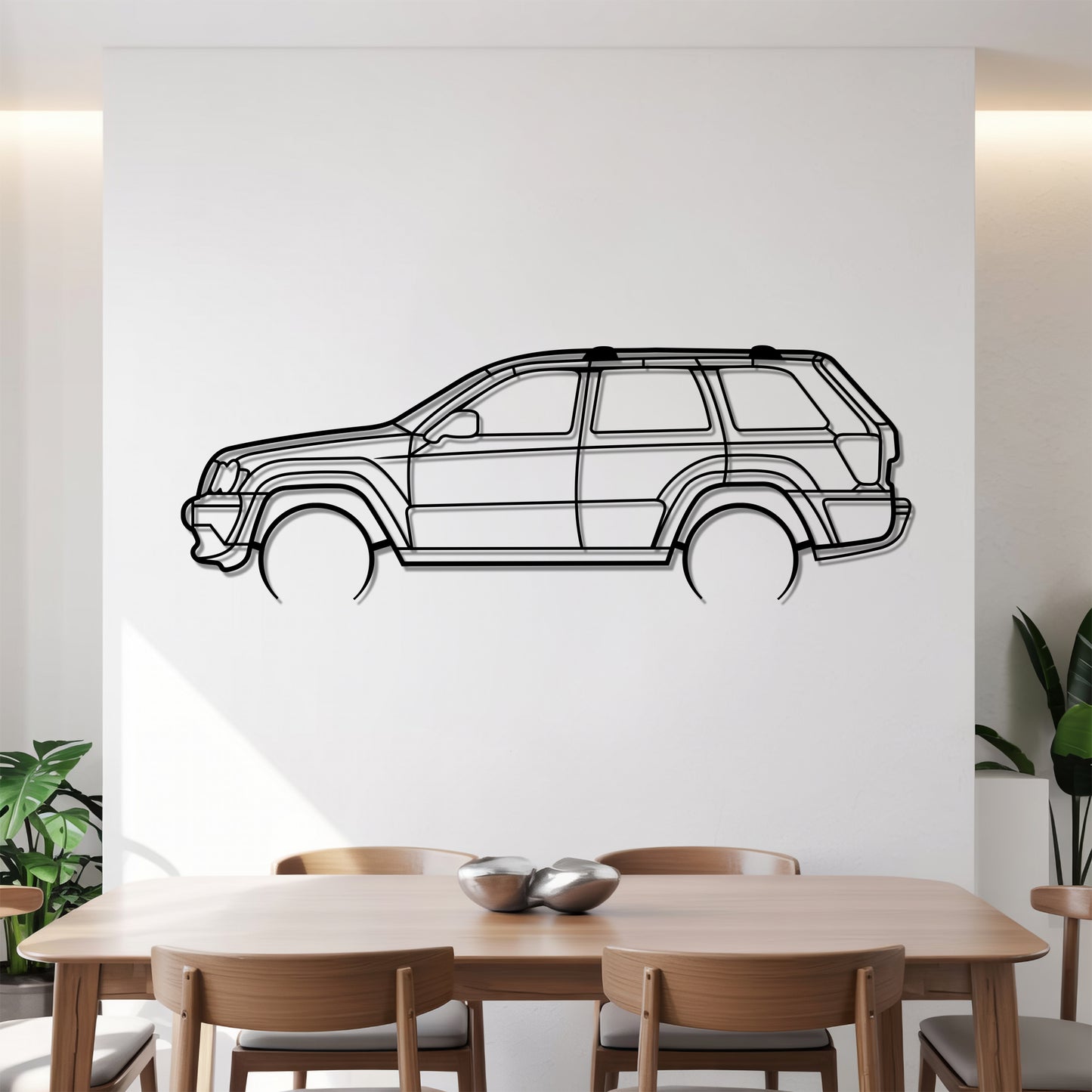 Grand Cherokee III Detailed - Car Metal Silhouette Wall Art - Car Enthusiast Gift - Laser-cut Garage Decor