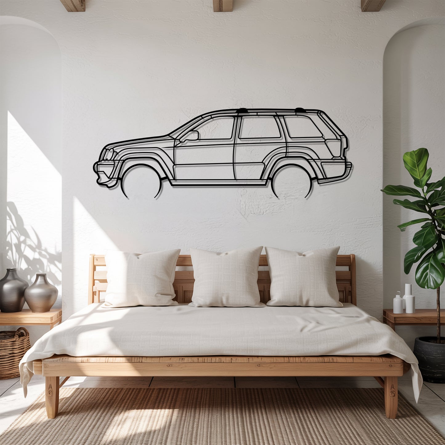 Grand Cherokee III Detailed - Car Metal Silhouette Wall Art - Car Enthusiast Gift - Laser-cut Garage Decor