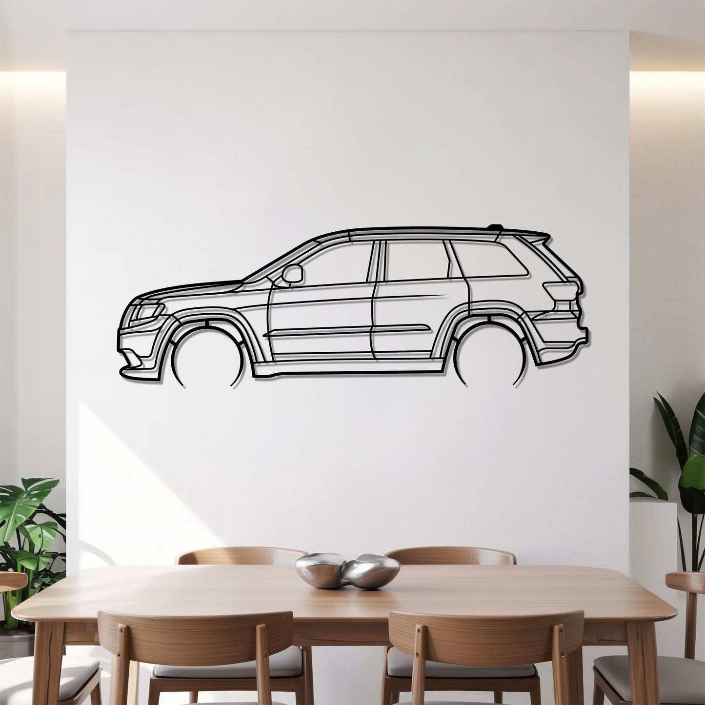 Grand Cherokee IV Detailed - Car Metal Silhouette Wall Art - Car Enthusiast Gift - Laser-cut Garage Decor