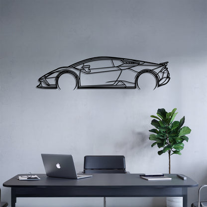 Huracan Detailed - Car Metal Silhouette Wall Art - Car Enthusiast Gift - Laser-cut Garage Decor