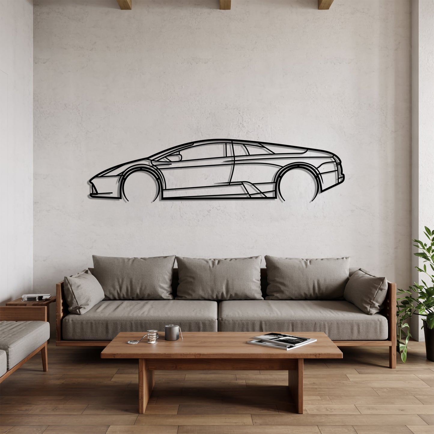 Murcielago Detailed - Car Metal Silhouette Wall Art - Car Enthusiast Gift - Laser-cut Garage Decor